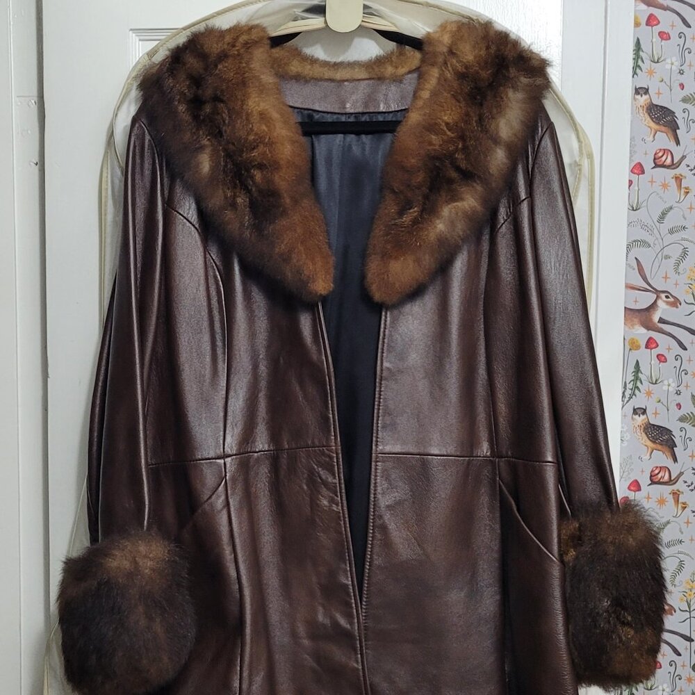 Vintage Scully of Los Angeles leather and fur coat